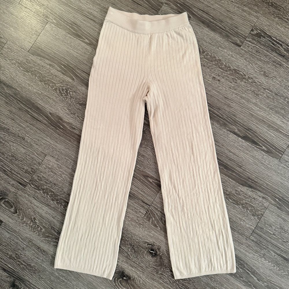 Abercrombie & Fitch High Rise Ribbed Wide Leg Sweatpants